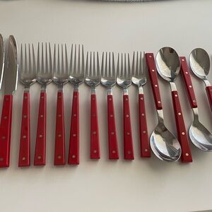 Red  Hibiscus Flatware Set